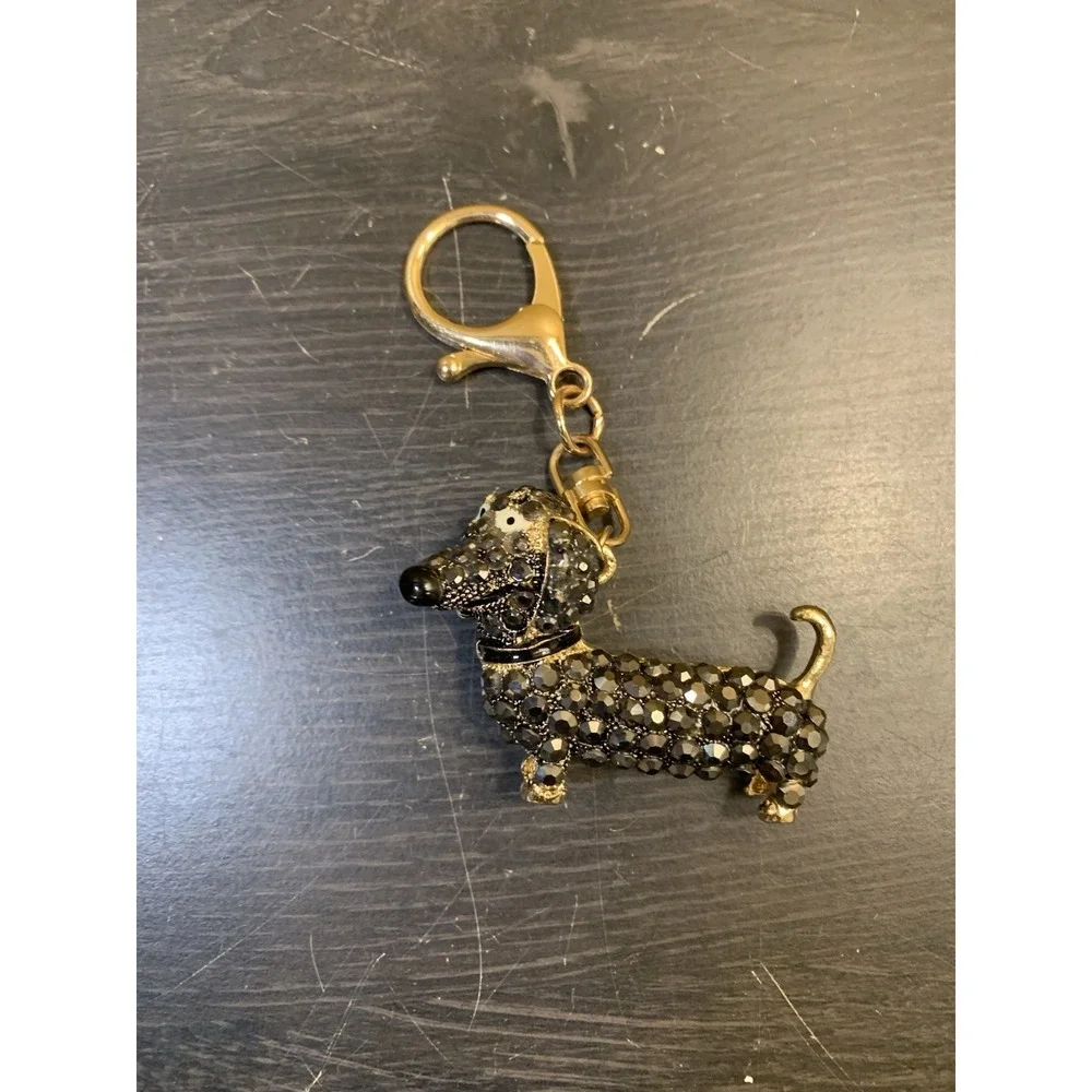 Bag Charm Keychain – Luxury, Dachshund, Puppy Dog Bling Bag Charm Keychain